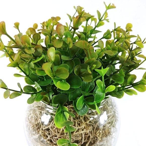 Glass Bowl Vase with Faux Greenery Handcrafted by Collins Creek Collections - Picture 4 of 4